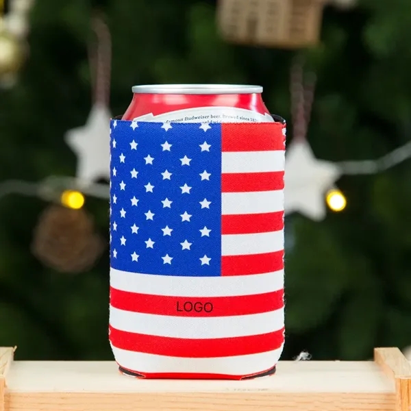 Can Cooler Sleeve USA Flag 12oz - Can Cooler Sleeve USA Flag 12oz - Image 0 of 2