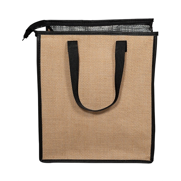 Jute Lunch Cooler Tote Bag - Jute Lunch Cooler Tote Bag - Image 1 of 3