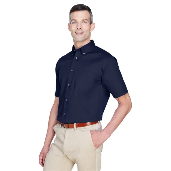 Harriton Men's Easy Blend™ Short-Sleeve Twill Shirt with ... - Harriton Men's Easy Blend™ Short-Sleeve Twill Shirt with ... - Image 19 of 46