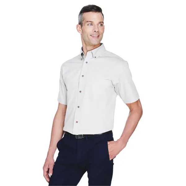 Harriton Men's Easy Blend™ Short-Sleeve Twill Shirt with ... - Harriton Men's Easy Blend™ Short-Sleeve Twill Shirt with ... - Image 24 of 46