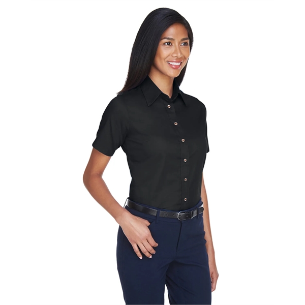 Harriton Ladies' Easy Blend™ Short-Sleeve Twill Shirt wit... - Harriton Ladies' Easy Blend™ Short-Sleeve Twill Shirt wit... - Image 28 of 47