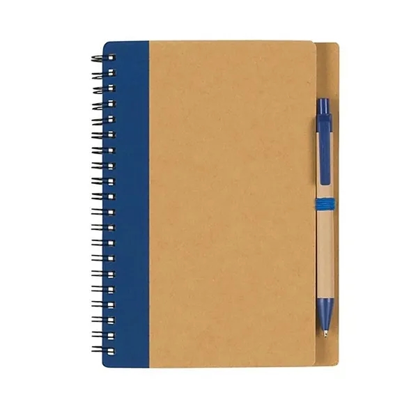 Spiral Binding Kraft Notebook with Pen - Spiral Binding Kraft Notebook with Pen - Image 1 of 6