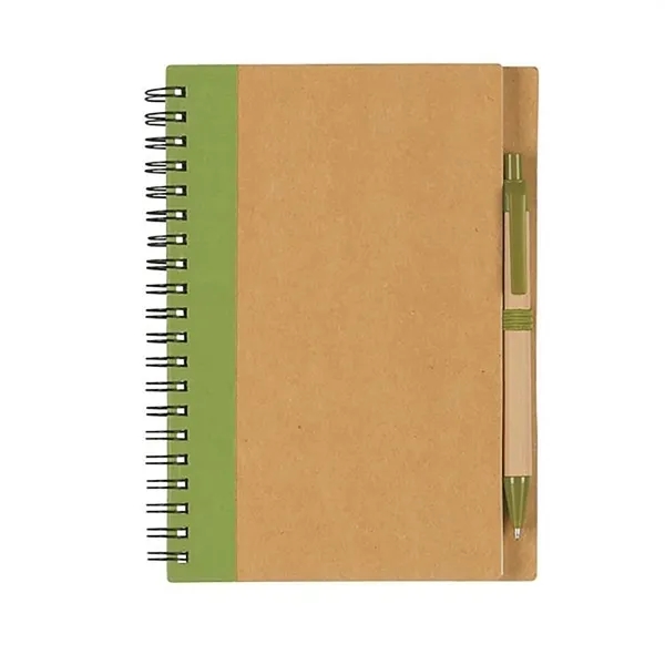 Spiral Binding Kraft Notebook with Pen - Spiral Binding Kraft Notebook with Pen - Image 2 of 6