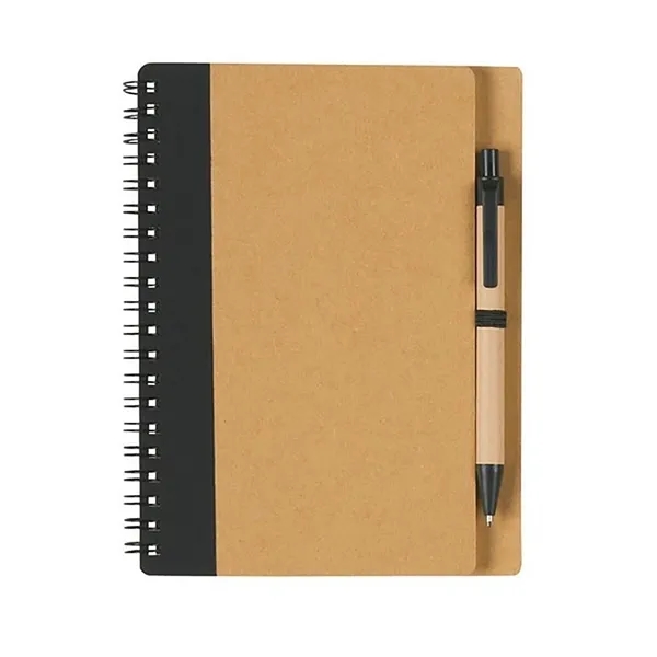 Spiral Binding Kraft Notebook with Pen - Spiral Binding Kraft Notebook with Pen - Image 3 of 6