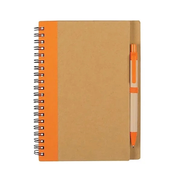 Spiral Binding Kraft Notebook with Pen - Spiral Binding Kraft Notebook with Pen - Image 4 of 6