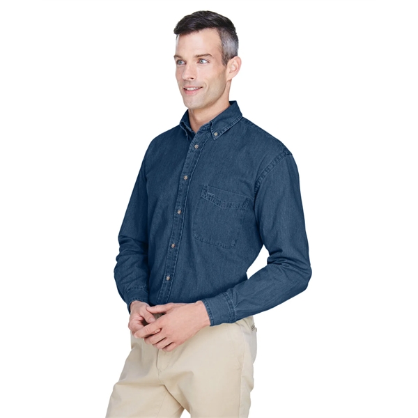 Harriton Men's Tall Long-Sleeve Denim Shirt - Harriton Men's Tall Long-Sleeve Denim Shirt - Image 9 of 22