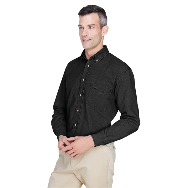Harriton Men's Tall Long-Sleeve Denim Shirt - Harriton Men's Tall Long-Sleeve Denim Shirt - Image 19 of 22