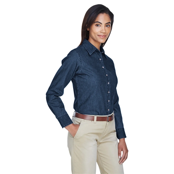 Harriton Ladies' Long-Sleeve Denim Shirt - Harriton Ladies' Long-Sleeve Denim Shirt - Image 10 of 23