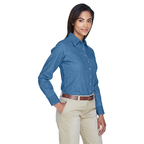 Harriton Ladies' Long-Sleeve Denim Shirt - Harriton Ladies' Long-Sleeve Denim Shirt - Image 15 of 23