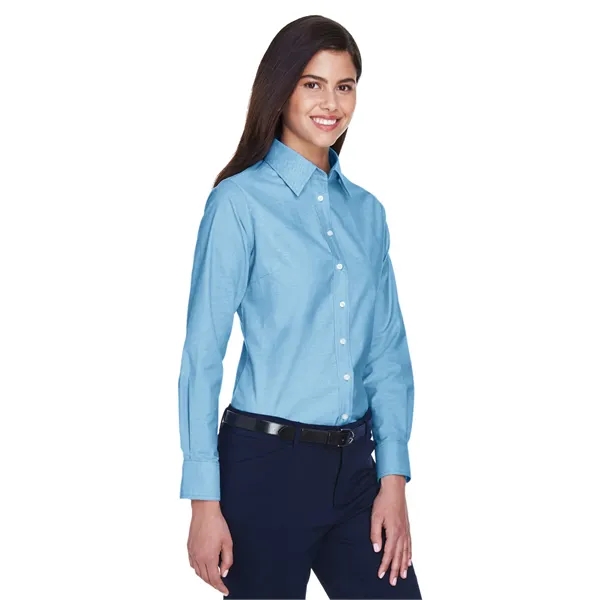 Harriton Ladies' Long-Sleeve Oxford with Stain-Release - Harriton Ladies' Long-Sleeve Oxford with Stain-Release - Image 26 of 34