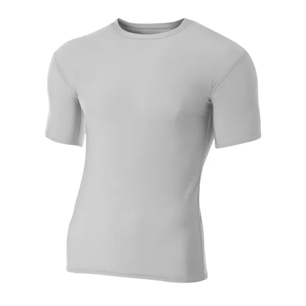 A4 Adult Polyester Spandex Short Sleeve Compression T-Shirt - A4 Adult Polyester Spandex Short Sleeve Compression T-Shirt - Image 10 of 17