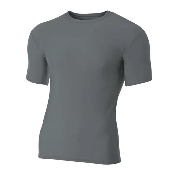 A4 Adult Polyester Spandex Short Sleeve Compression T-Shirt - A4 Adult Polyester Spandex Short Sleeve Compression T-Shirt - Image 16 of 17