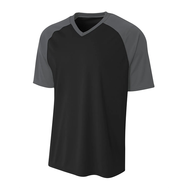 A4 Youth Polyester V-Neck Strike Jersey with Contrast Sle... - A4 Youth Polyester V-Neck Strike Jersey with Contrast Sle... - Image 17 of 31