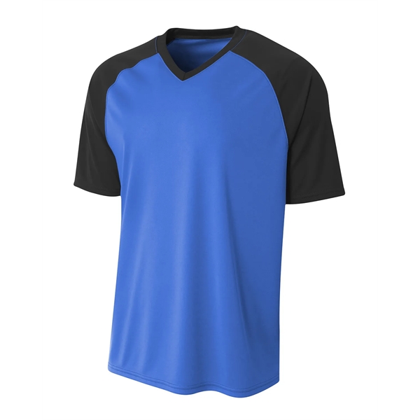 A4 Youth Polyester V-Neck Strike Jersey with Contrast Sle... - A4 Youth Polyester V-Neck Strike Jersey with Contrast Sle... - Image 18 of 31