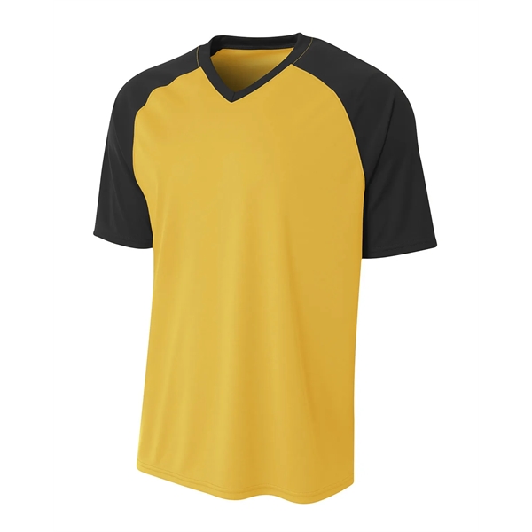 A4 Youth Polyester V-Neck Strike Jersey with Contrast Sle... - A4 Youth Polyester V-Neck Strike Jersey with Contrast Sle... - Image 25 of 31