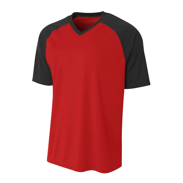 A4 Youth Polyester V-Neck Strike Jersey with Contrast Sle... - A4 Youth Polyester V-Neck Strike Jersey with Contrast Sle... - Image 29 of 31