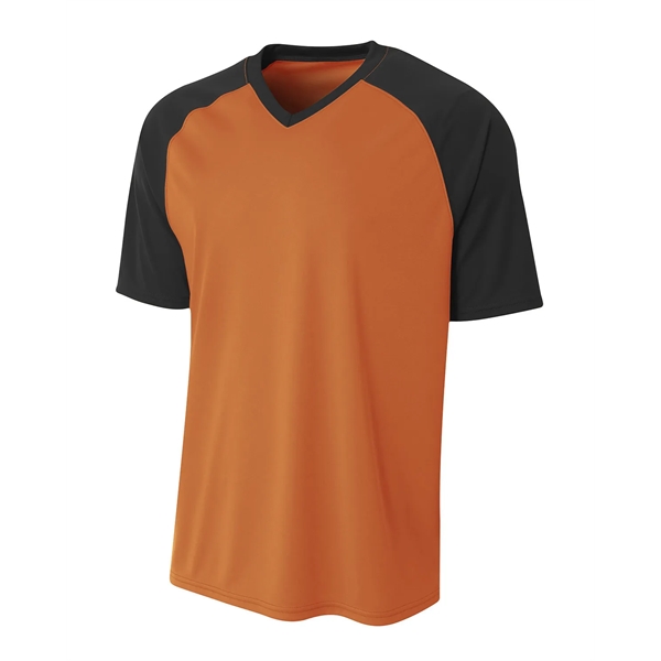 A4 Youth Polyester V-Neck Strike Jersey with Contrast Sle... - A4 Youth Polyester V-Neck Strike Jersey with Contrast Sle... - Image 30 of 31