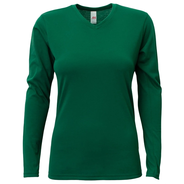 A4 Ladies' Long-Sleeve Softek V-Neck T-Shirt - A4 Ladies' Long-Sleeve Softek V-Neck T-Shirt - Image 6 of 47