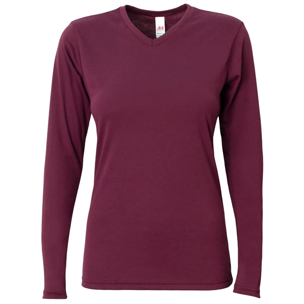 A4 Ladies' Long-Sleeve Softek V-Neck T-Shirt - A4 Ladies' Long-Sleeve Softek V-Neck T-Shirt - Image 33 of 47