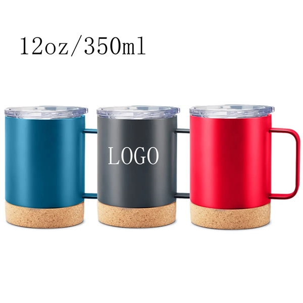 12oz Travel Coffee Mug Vacuum Insulated Cup with Cork Base - 12oz Travel Coffee Mug Vacuum Insulated Cup with Cork Base - Image 0 of 6