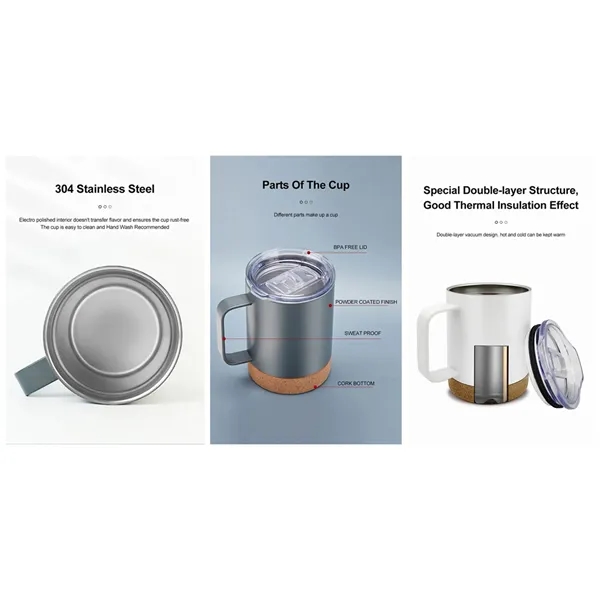 12oz Travel Coffee Mug Vacuum Insulated Cup with Cork Base - 12oz Travel Coffee Mug Vacuum Insulated Cup with Cork Base - Image 2 of 6