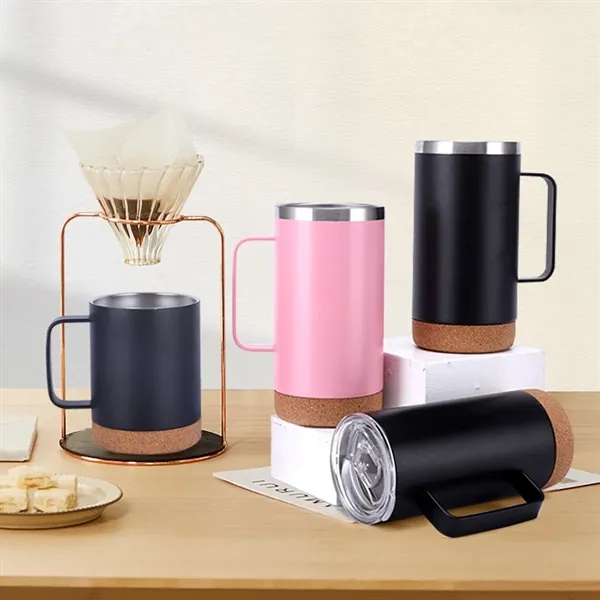 12oz Travel Coffee Mug Vacuum Insulated Cup with Cork Base - 12oz Travel Coffee Mug Vacuum Insulated Cup with Cork Base - Image 4 of 6
