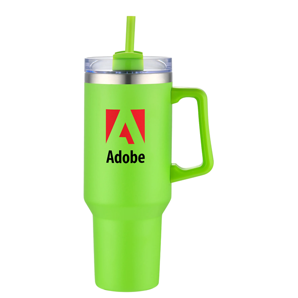 40 oz. Double Wall Tumbler With Handle and Straw - 40 oz. Double Wall Tumbler With Handle and Straw - Image 6 of 9