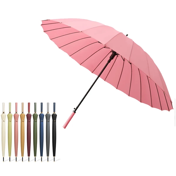 24 Ribs Large Golf Umbrella With Pu Handle - 24 Ribs Large Golf Umbrella With Pu Handle - Image 0 of 2