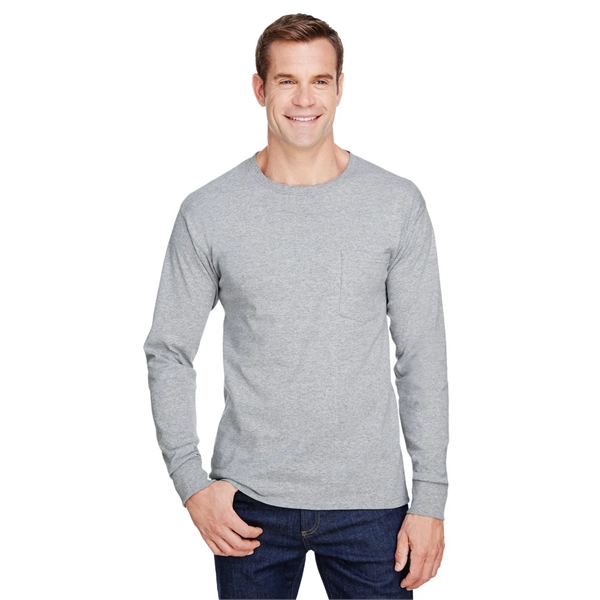 Hanes Adult Workwear Long-Sleeve Pocket T-Shirt - Hanes Adult Workwear Long-Sleeve Pocket T-Shirt - Image 18 of 36