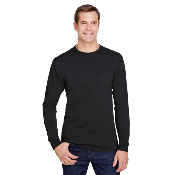 Hanes Adult Workwear Long-Sleeve Pocket T-Shirt - Hanes Adult Workwear Long-Sleeve Pocket T-Shirt - Image 21 of 36