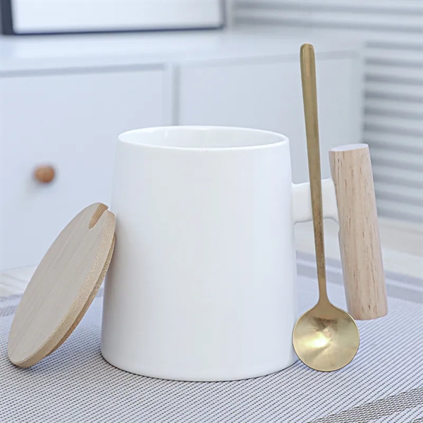Ceramic Mug With Wooden Handle - Ceramic Mug With Wooden Handle - Image 5 of 6