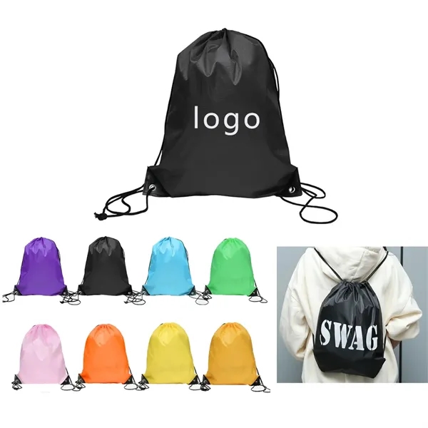 Polyester Drawstring Backpack - Polyester Drawstring Backpack - Image 0 of 2