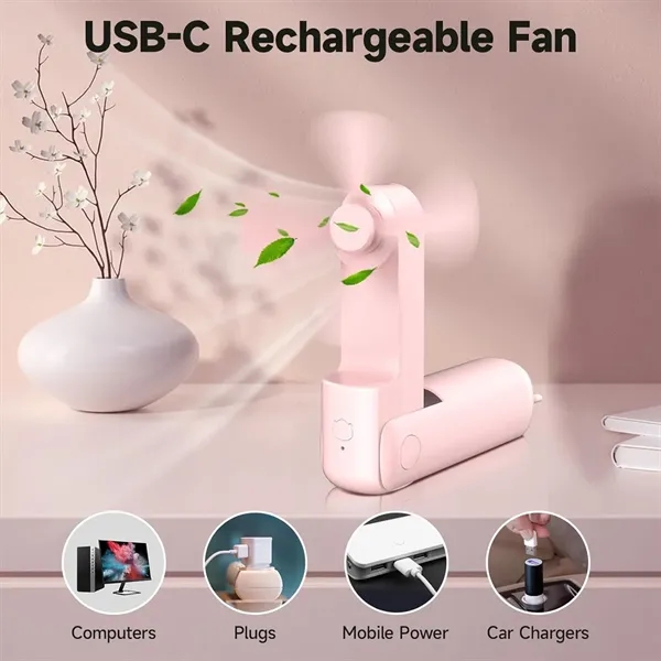 Portable Foldable Fan With Power Bank - Portable Foldable Fan With Power Bank - Image 1 of 4