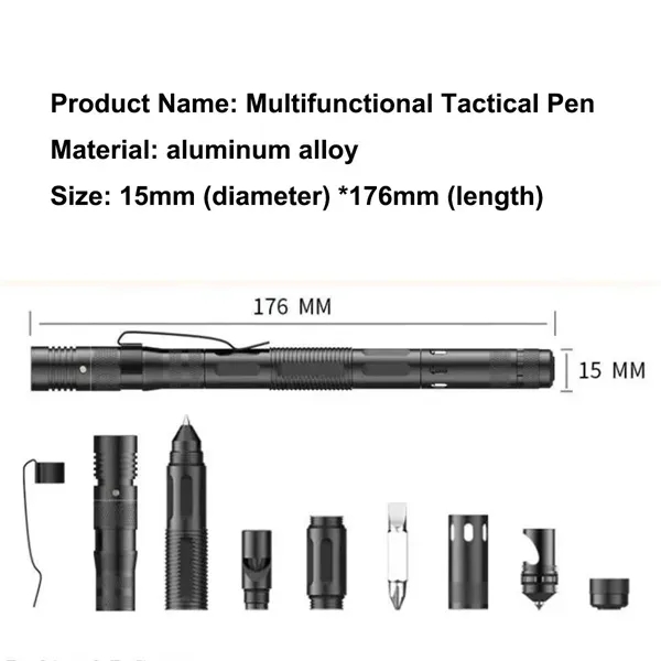 Multifunctional Outdoor Camping Adventure Tactical Pen - Multifunctional Outdoor Camping Adventure Tactical Pen - Image 2 of 4