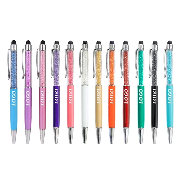 Crystal Ballpoint Pens with Stylus Tip - Crystal Ballpoint Pens with Stylus Tip - Image 0 of 12