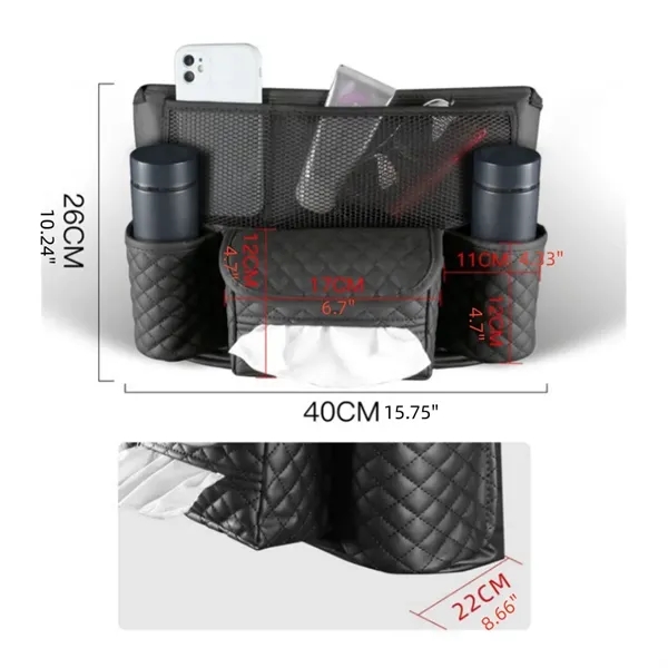 Car Organizer Between Seats Storage Bag Accessories Holder - Car Organizer Between Seats Storage Bag Accessories Holder - Image 2 of 3