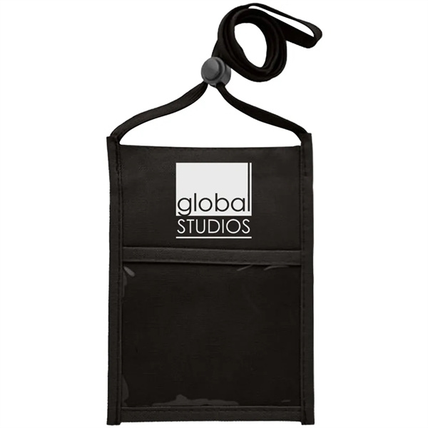 Premium Double Window Pouch Polyester Neck Wallet - Premium Double Window Pouch Polyester Neck Wallet - Image 11 of 21