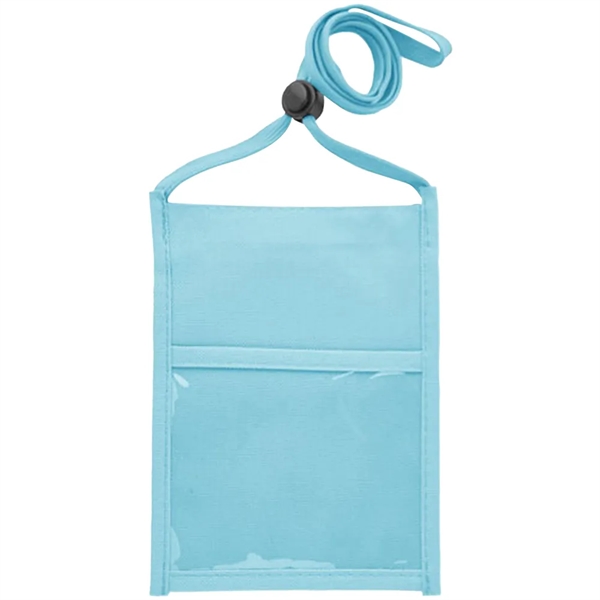 Premium Double Window Pouch Polyester Neck Wallet - Premium Double Window Pouch Polyester Neck Wallet - Image 3 of 21