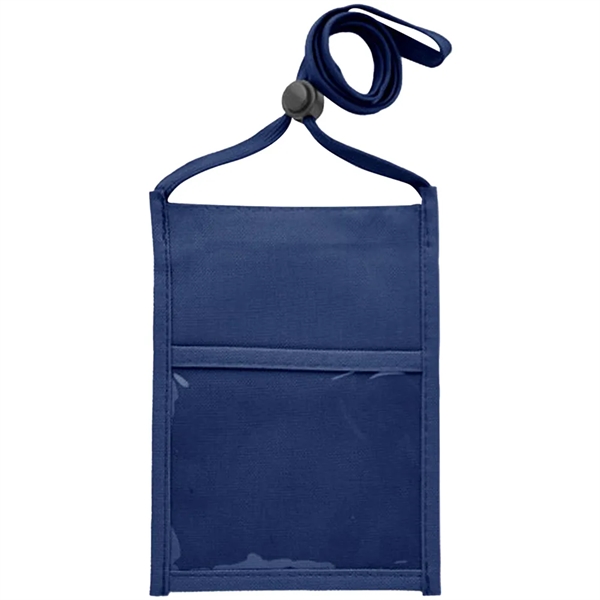 Premium Double Window Pouch Polyester Neck Wallet - Premium Double Window Pouch Polyester Neck Wallet - Image 4 of 21