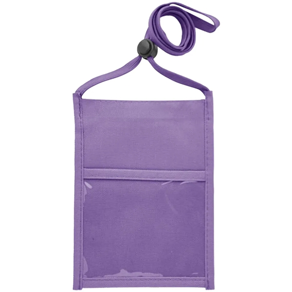 Premium Double Window Pouch Polyester Neck Wallet - Premium Double Window Pouch Polyester Neck Wallet - Image 5 of 21