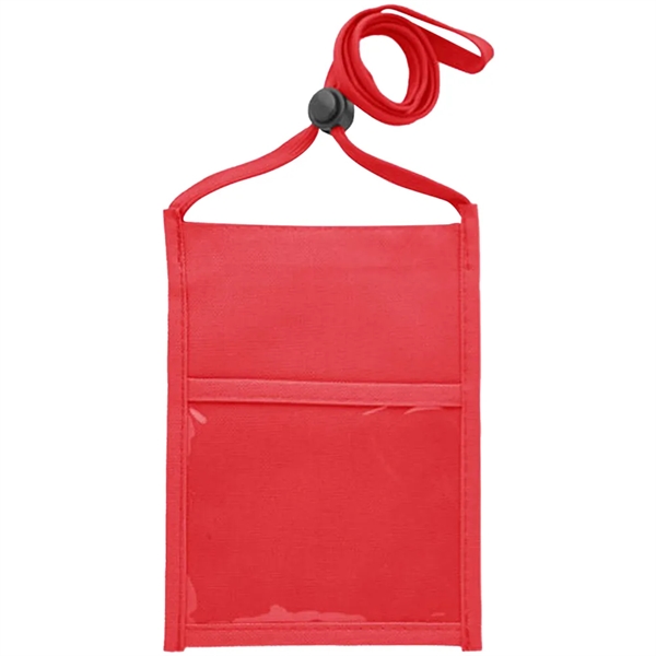 Premium Double Window Pouch Polyester Neck Wallet - Premium Double Window Pouch Polyester Neck Wallet - Image 6 of 21