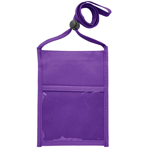 Premium Double Window Pouch Polyester Neck Wallet - Premium Double Window Pouch Polyester Neck Wallet - Image 8 of 21