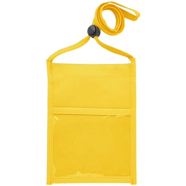 Premium Double Window Pouch Polyester Neck Wallet - Premium Double Window Pouch Polyester Neck Wallet - Image 10 of 21