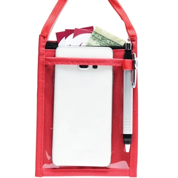 Premium Double Window Pouch Polyester Neck Wallet - Premium Double Window Pouch Polyester Neck Wallet - Image 12 of 21
