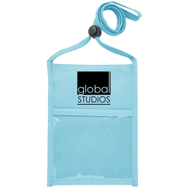 Premium Double Window Pouch Polyester Neck Wallet - Premium Double Window Pouch Polyester Neck Wallet - Image 14 of 21