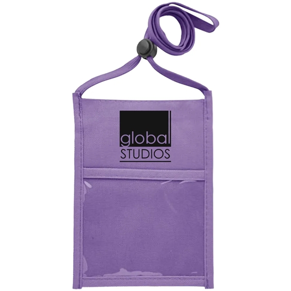 Premium Double Window Pouch Polyester Neck Wallet - Premium Double Window Pouch Polyester Neck Wallet - Image 16 of 21