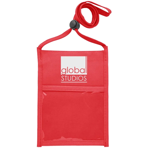 Premium Double Window Pouch Polyester Neck Wallet - Premium Double Window Pouch Polyester Neck Wallet - Image 17 of 21