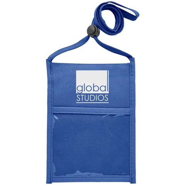 Premium Double Window Pouch Polyester Neck Wallet - Premium Double Window Pouch Polyester Neck Wallet - Image 18 of 21