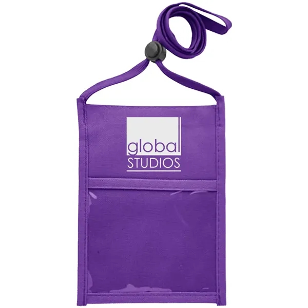 Premium Double Window Pouch Polyester Neck Wallet - Premium Double Window Pouch Polyester Neck Wallet - Image 19 of 21