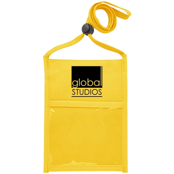 Premium Double Window Pouch Polyester Neck Wallet - Premium Double Window Pouch Polyester Neck Wallet - Image 21 of 21